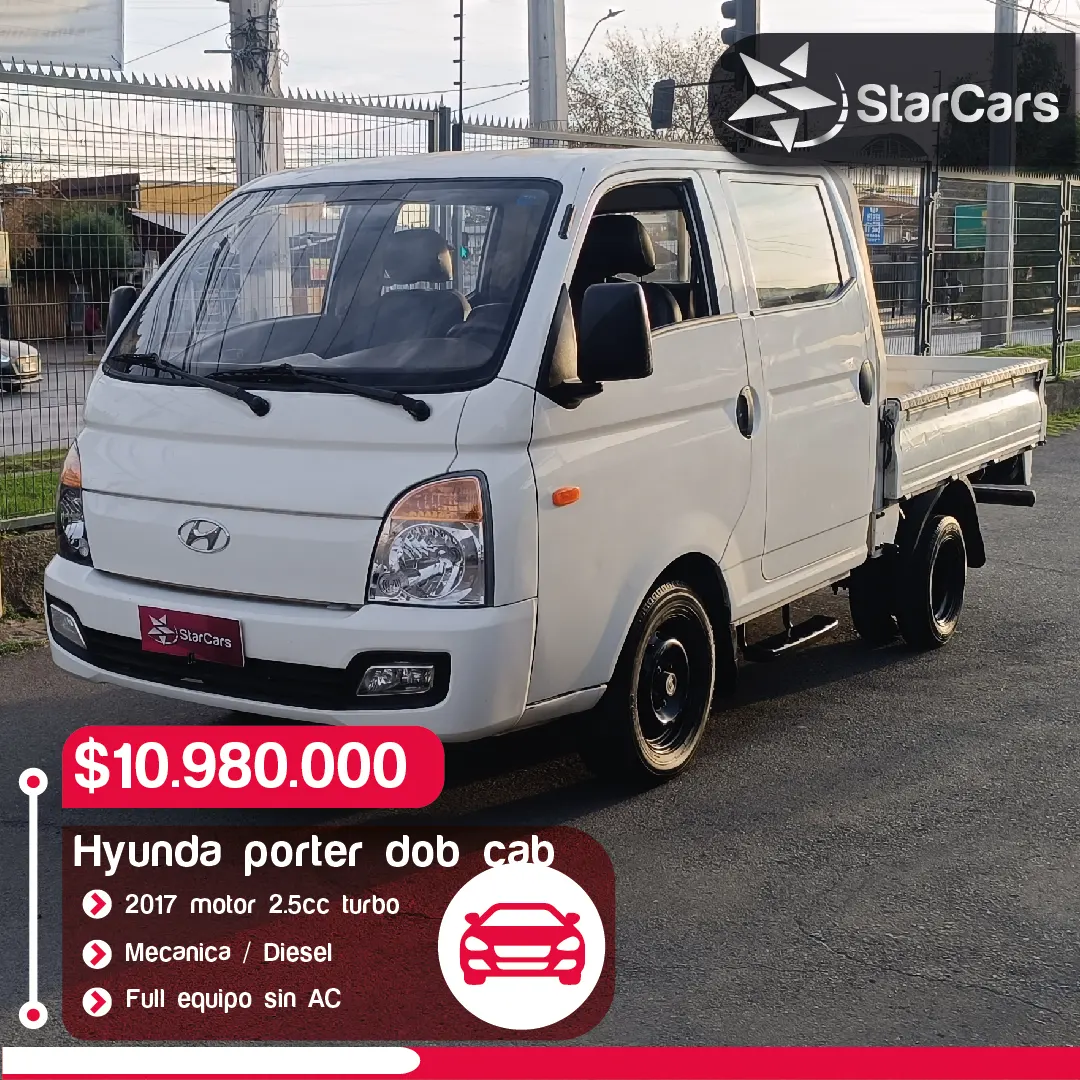 HYUNDAI PORTER DOBLE CABINA 2017 2.5cc.