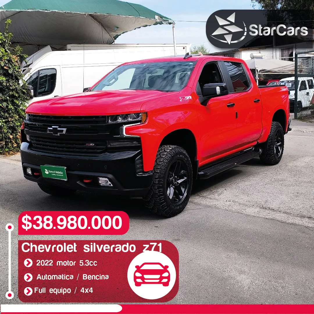 CHEVROLET SILVERADO Z71 4X4 AUTOMATICA BENCINA 2022 5.3