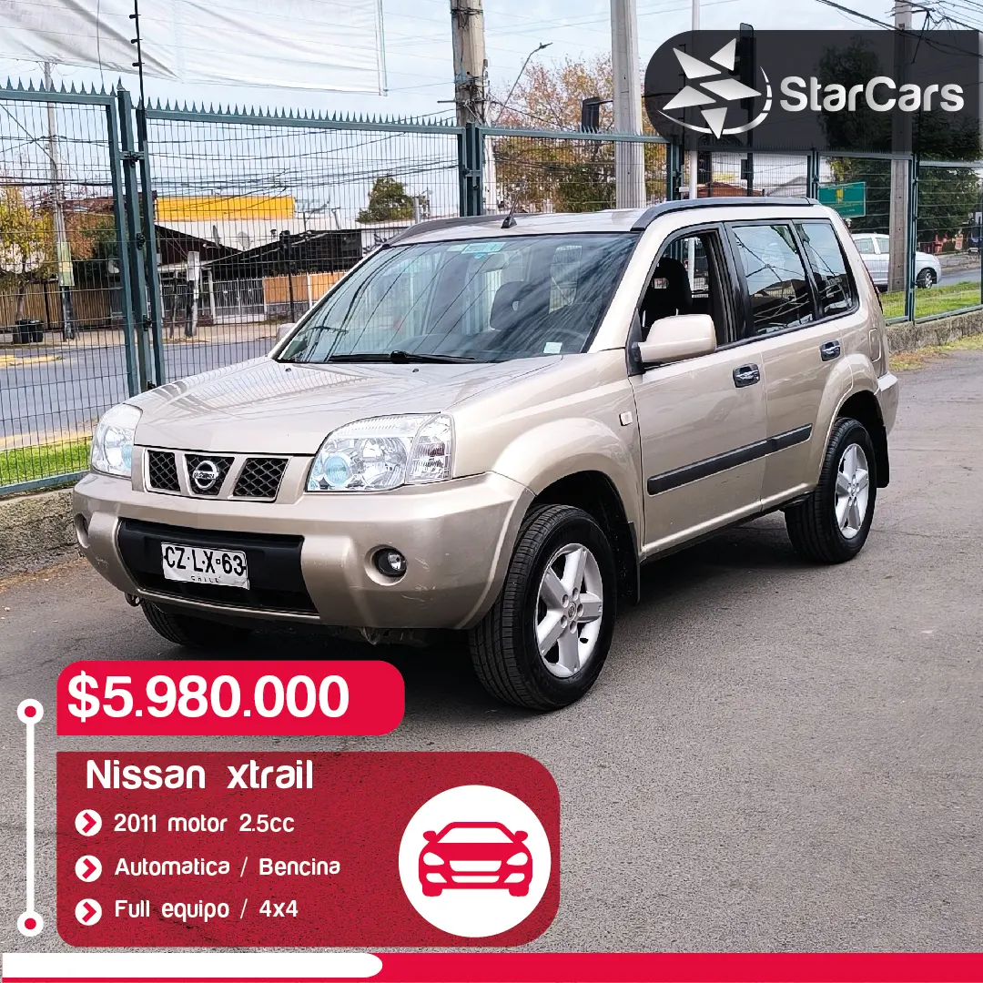 NISSAN XTRAIL 4X4 AUTOMATICA BENCINA 2011 2.5