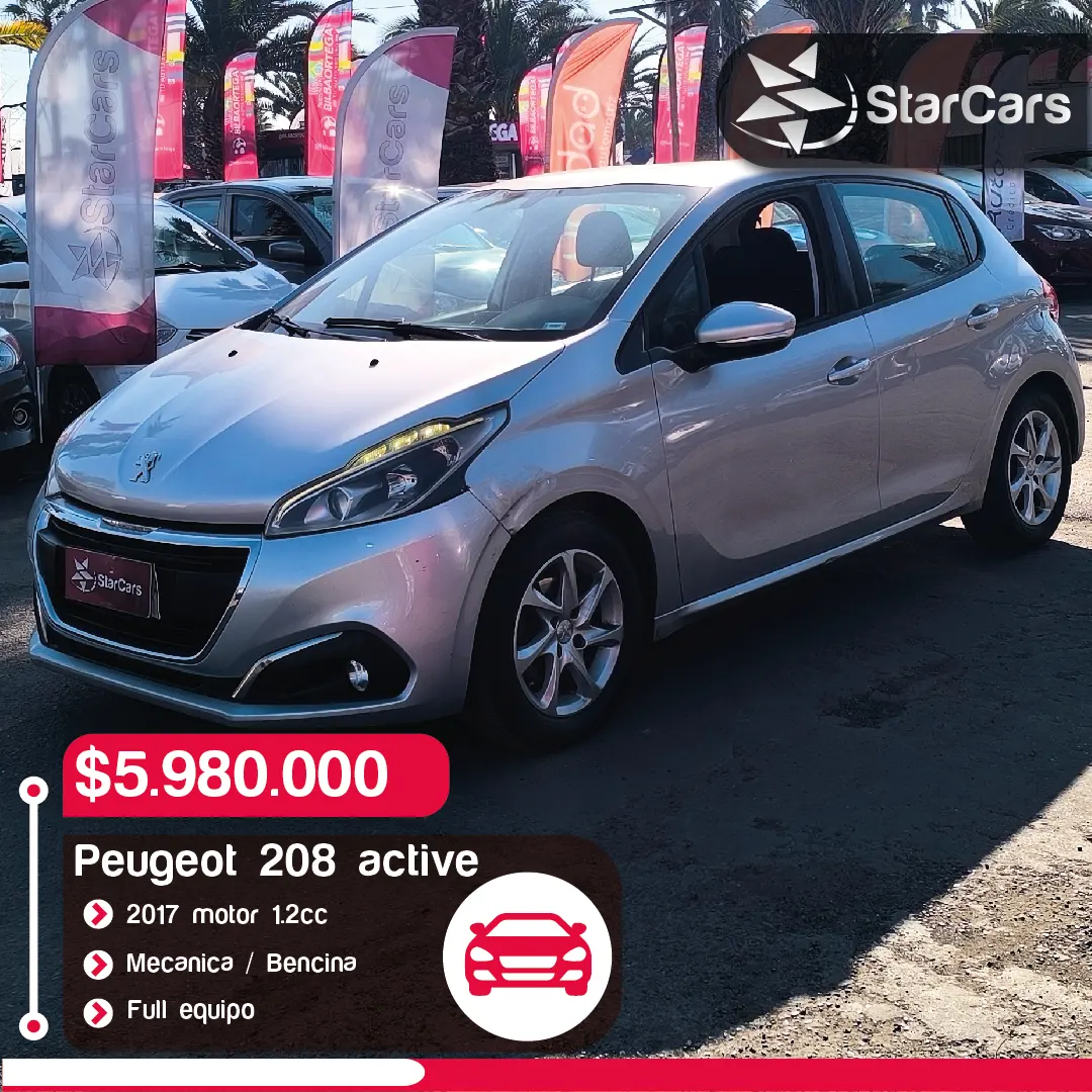 PEUGEOT 208 ACTIVE BENCINA  2017 1.2