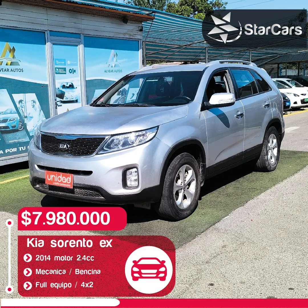 KIA SORENTO EX 4X2 BENCINA 2014 2.4cc