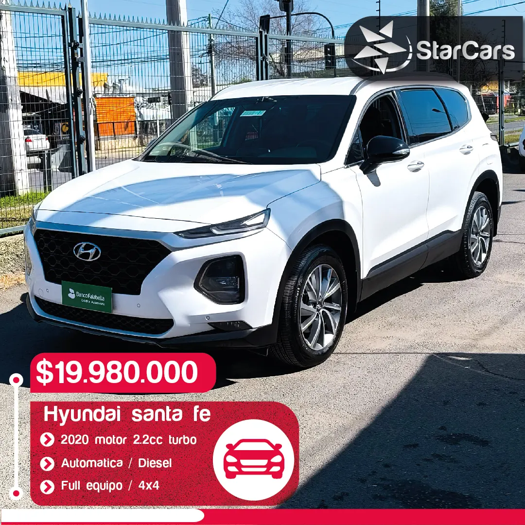HYUNDAI SANTA FE DIESEL 4X4 AUTOMATICA 2020 2.2cc
