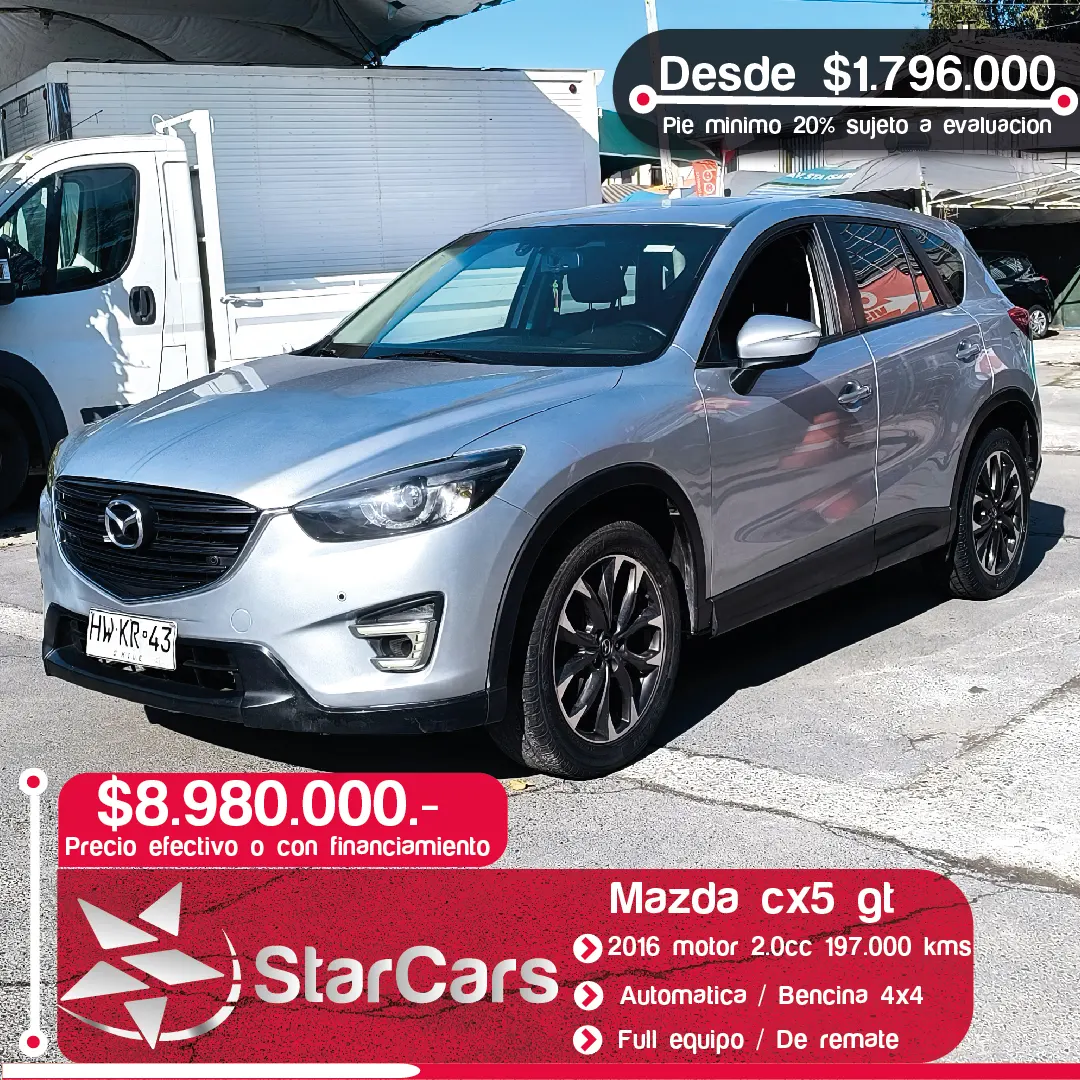MAZDA CX5 GT 4X4 AUTOMATICA 2016 2.0