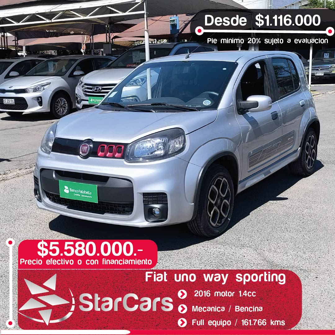 FIAT UNO WAY SPORTING 2016 1.4cc