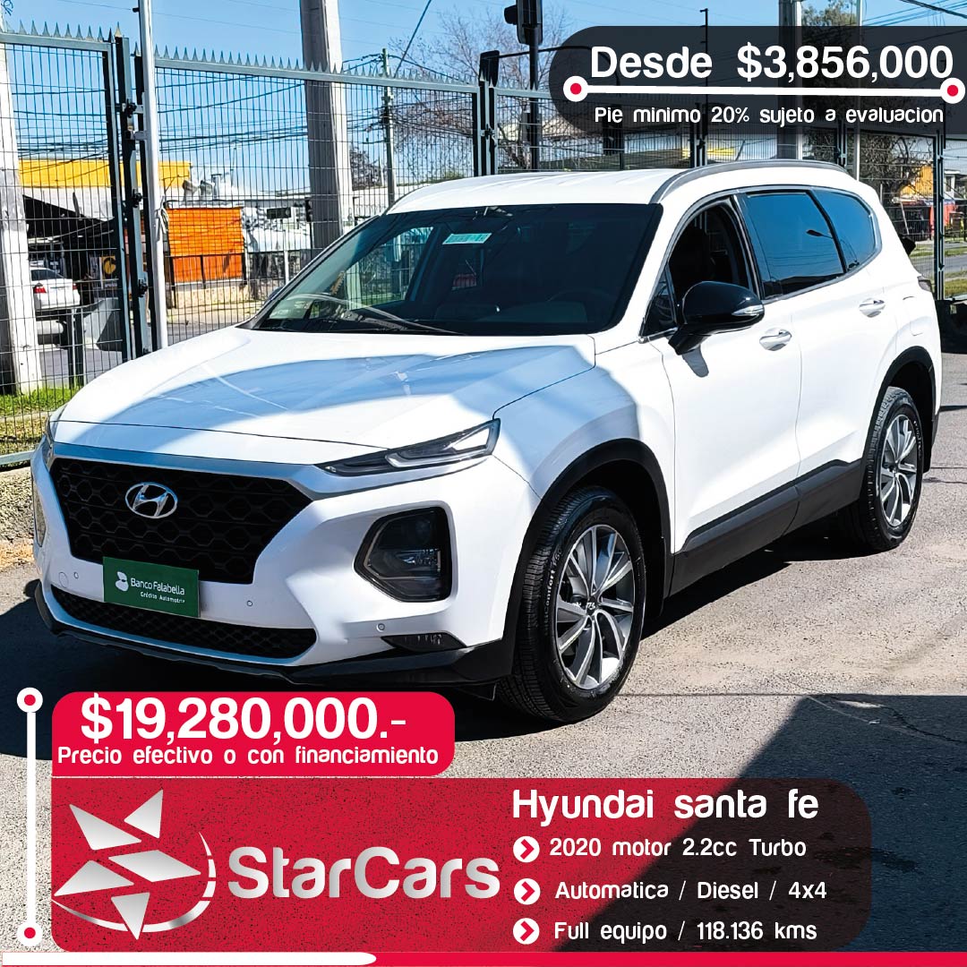 HYUNDAI SANTA FE DIESEL 4X4 AUTOMATICA 2020 2.2cc