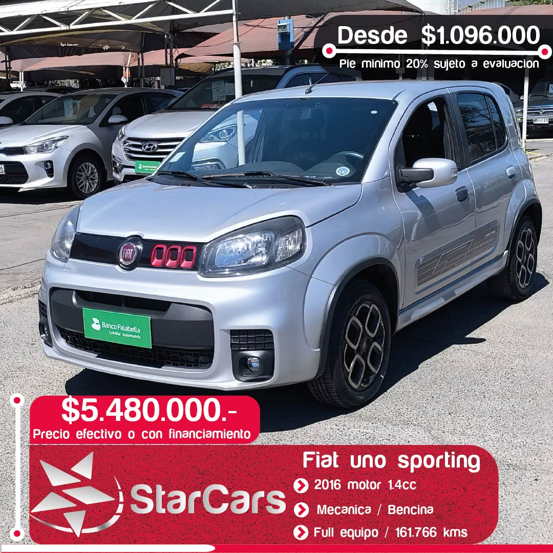 FIAT UNO SPORTING 2016 1.4cc