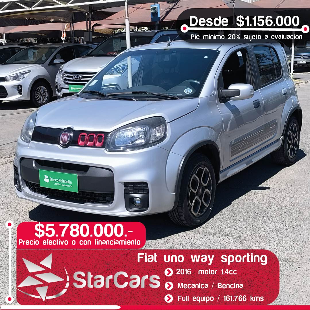 FIAT UNO WAY SPORTING 2016 1.4cc