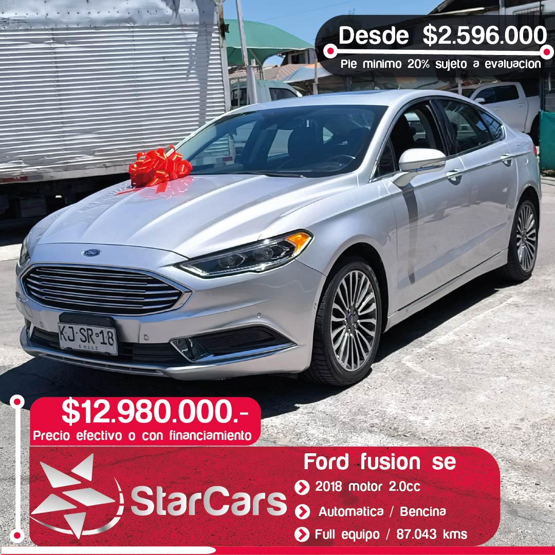 FORD FUSIÓN SE AUTOMATICO 2018 2.0cc