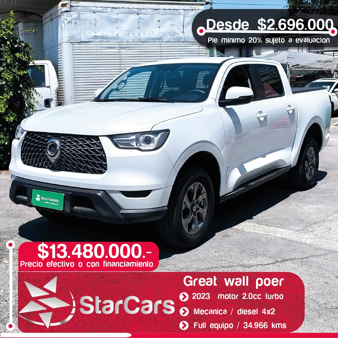 GREAT WALL POER 4X2 DIESEL Año 2023 2.0cc