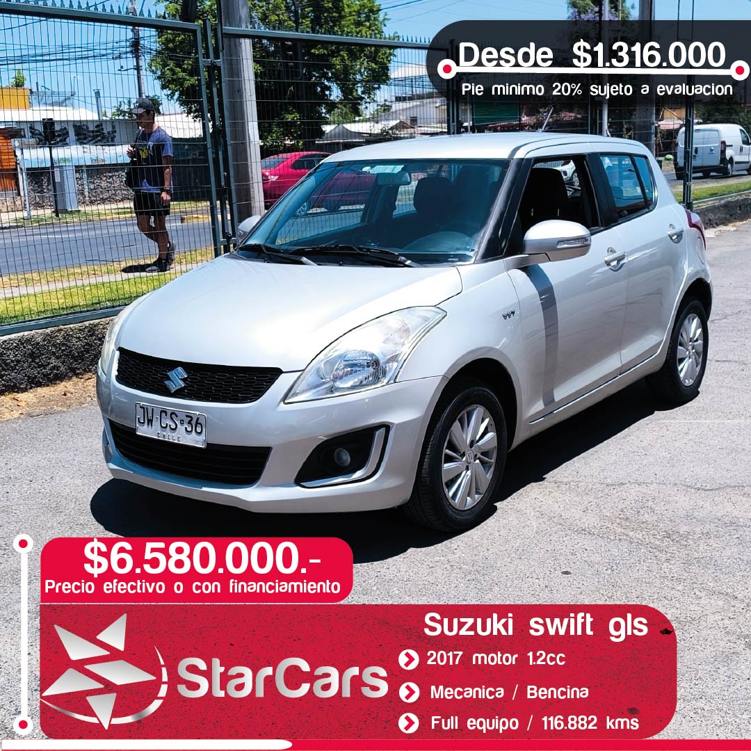 SUZUKI SWIFT GLS Año 2017 1.2cc