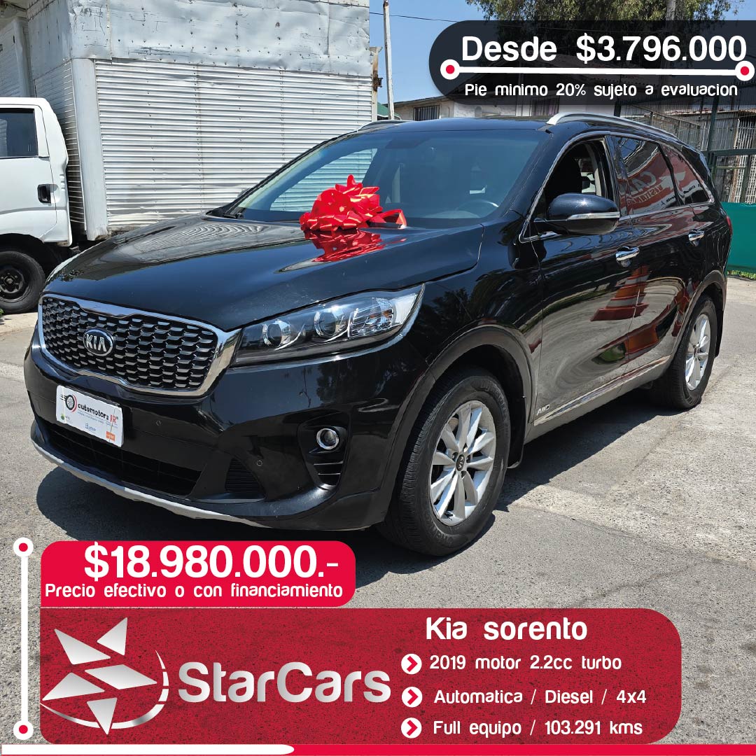 KIA SORENTO 4X4 DIESEL AUTOMATICA 2019 2.2cc