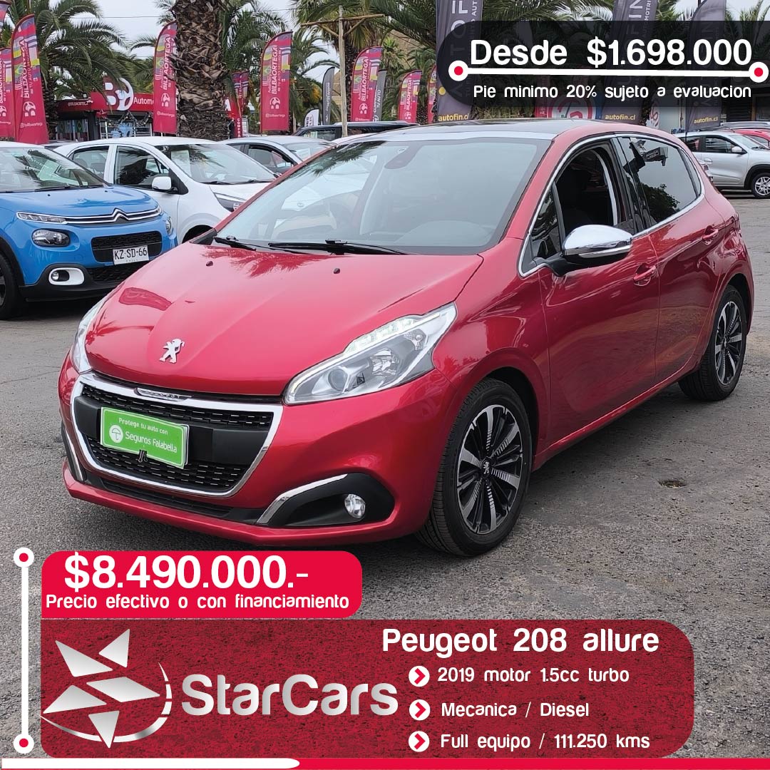 PEUGEOT 208 ALLURE PANORAMICO DIESEL 2019 1.5cc