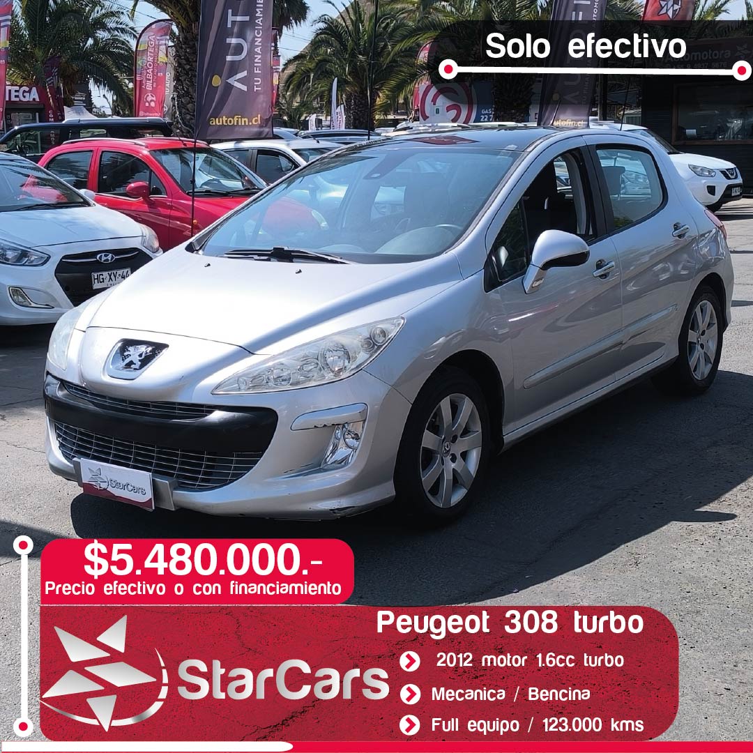 PEUGEOT 308 TURBO PANORAMICO 2012 1.6cc