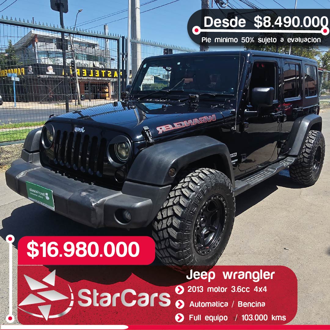 JEEP WRANGER 4X4 AUTOMATICA 2013 3.6cc