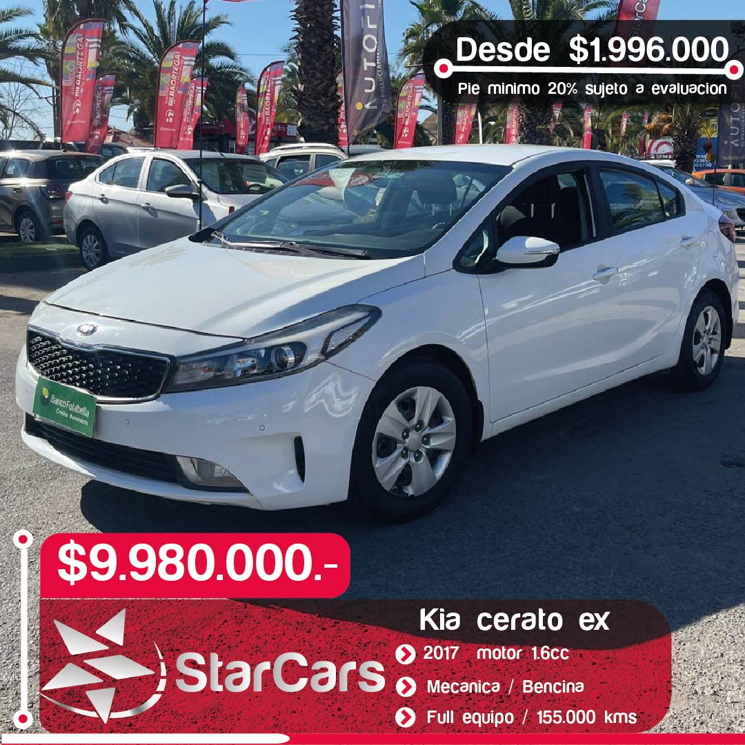 KIA CERATO EX Año 2017 1.6cc