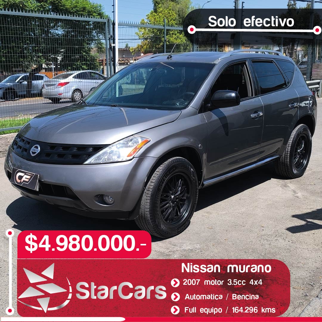 NISSAN MURANO 4X4 AUTOMATICA BENCINA Año 2007 3.5cc