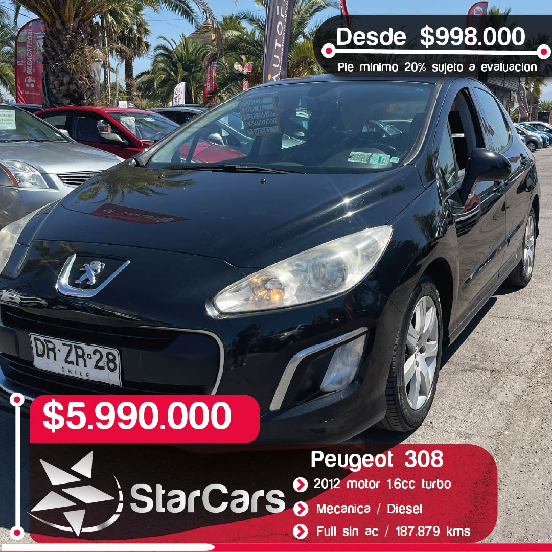 PEUGEOT 308 DIESEL Año 2012 1.7cc