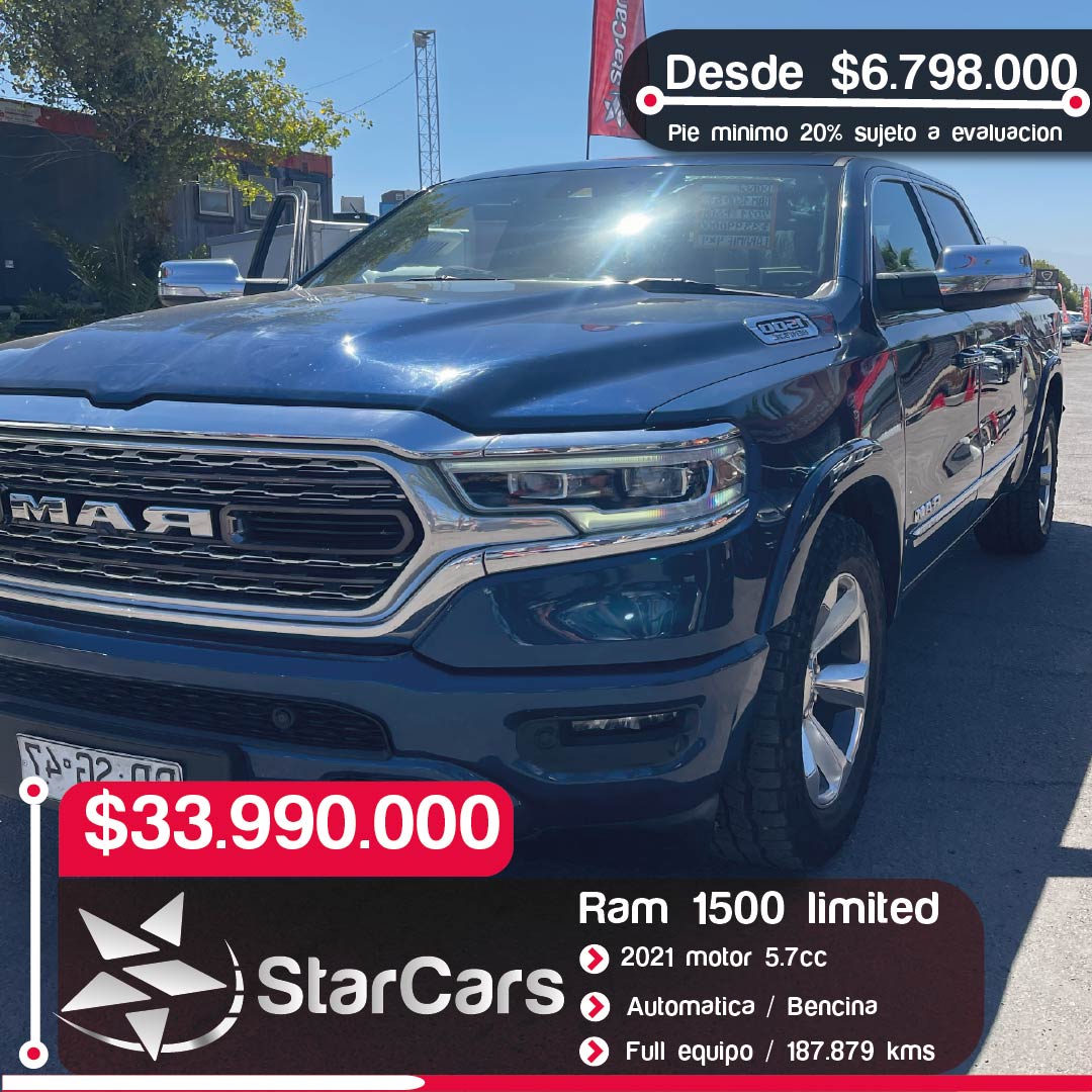 RAM 1500 LIMITED 4X4 AUTOMATICA Año 2021 5.7cc