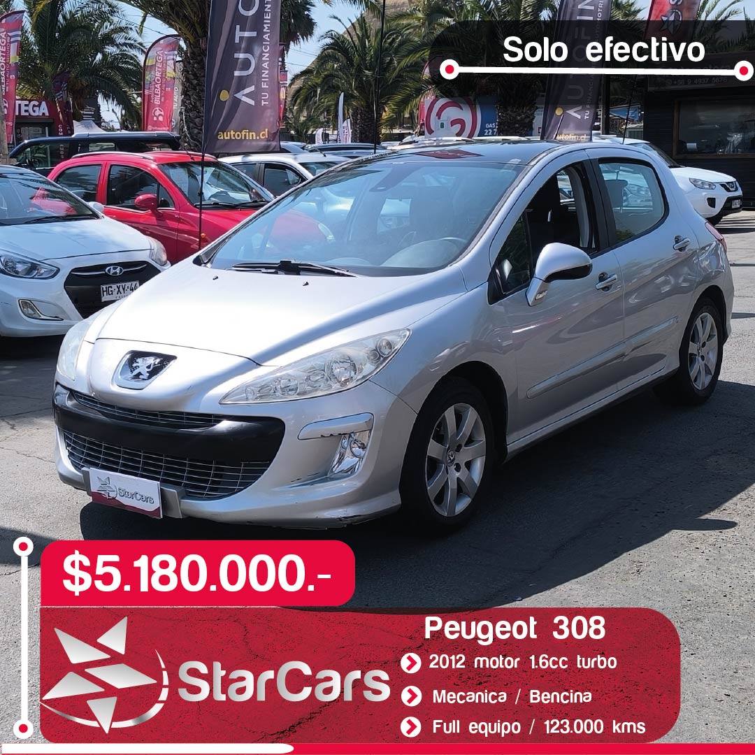 PEUGEOT 308 TURBO PANORAMICO 2012 1.6cc