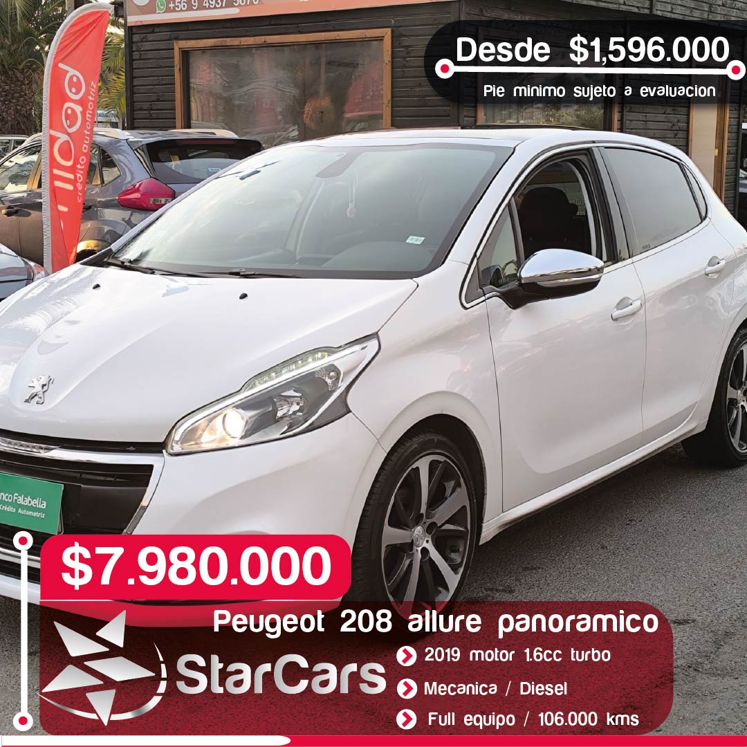 PEUGEOT 208 ALLURE PANORAMICO DIESEL 1.6 2019
