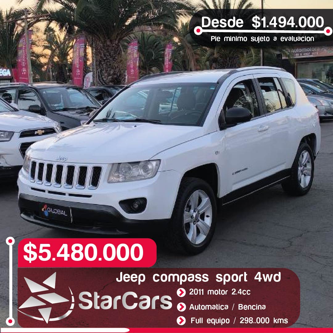 JEEP  COMPASS SPORT 4WD AUTOMATICA  2011 2.4CC