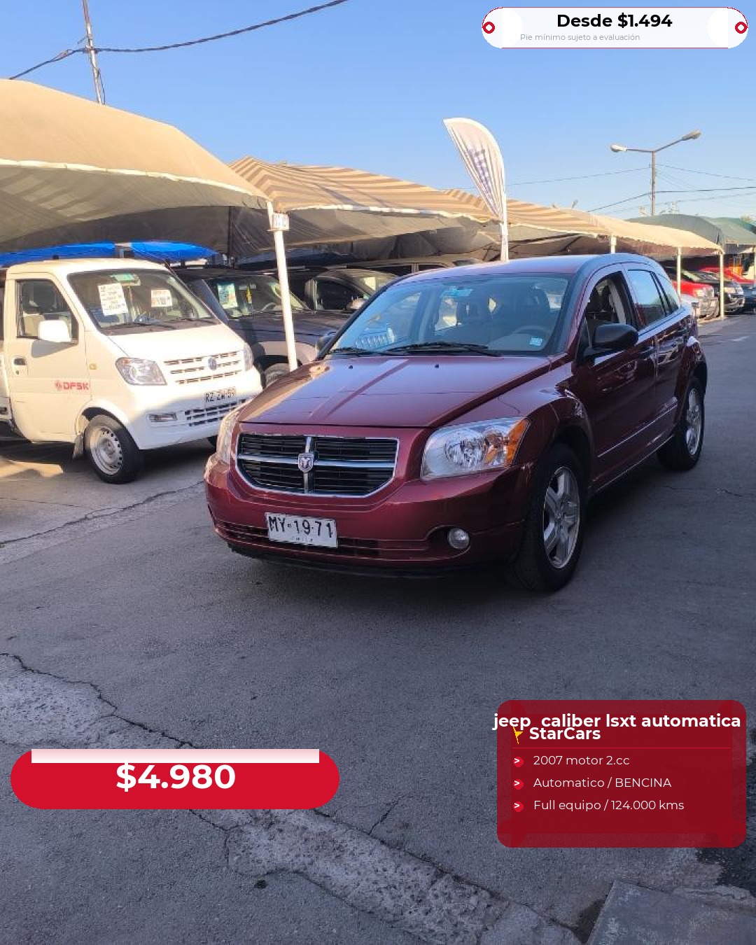 DODGE CALIBER LSXT AUTOMATICA  2007 2.0CC