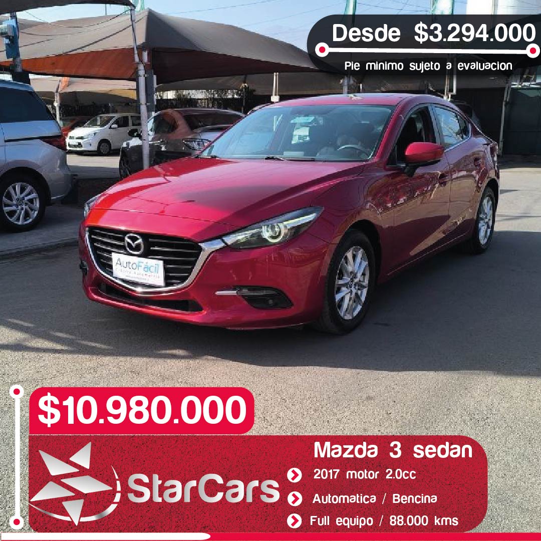 MAZDA  3 SEDAN AUTOMATICA  2017 2.0CC