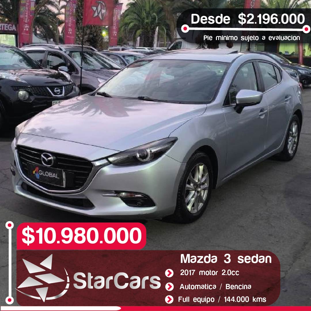 MAZDA  3 SEDAN AUTOMATICA  2017 2.0CC