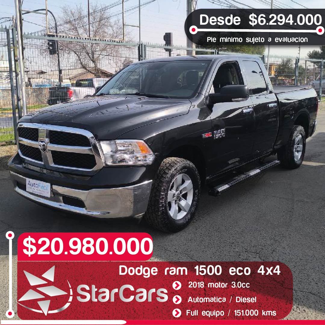 DODGE  RAM 1500 ECO DIESEL 4X4 AUTOMATICA  2018 3.0CC