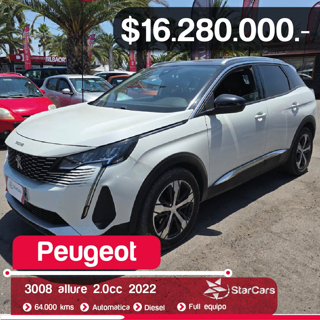 PEUGEOT 3008 AUTOMATICA DIESEL 2022 1.5CC