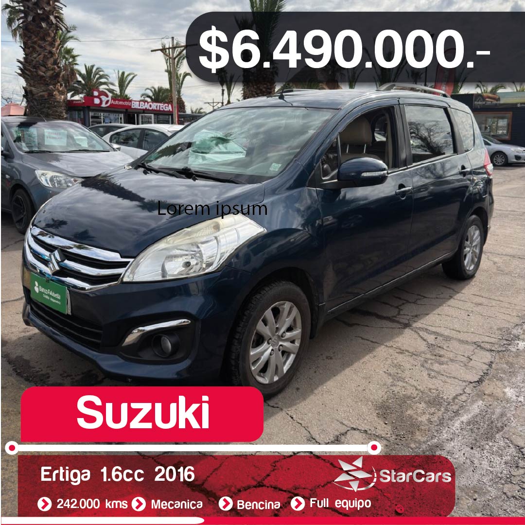 SUZUKI  ERTIGA  2016 1.6CC