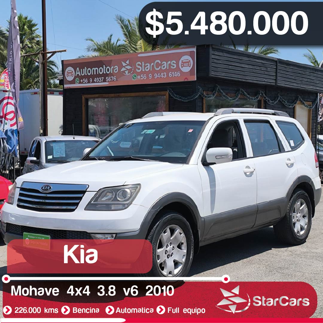 KIA MOHAVE 4X4 AUTOMATICA V6 BENCINA 2010 3.8CC