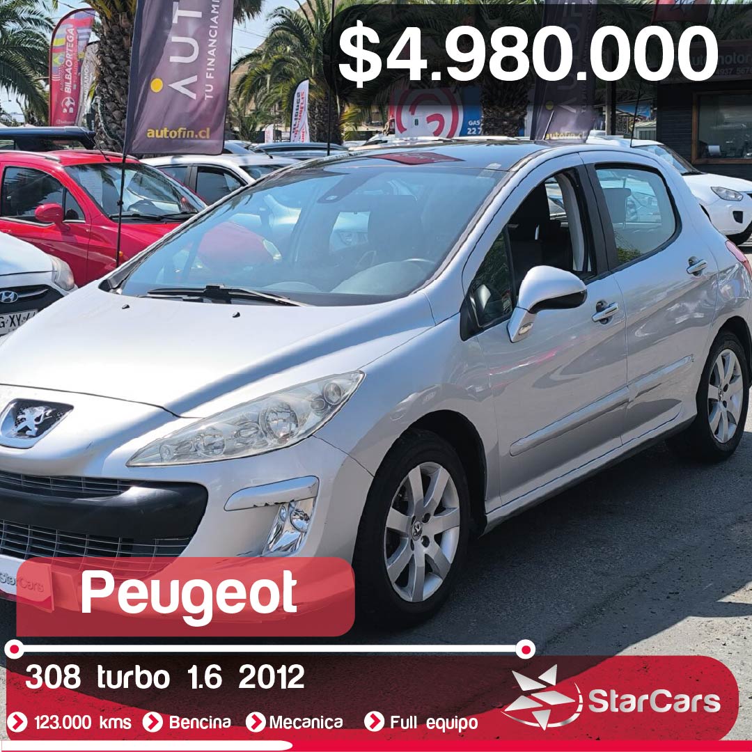 PEUGEOT 308 TURBO PANORAMICO 2012 1.6CC