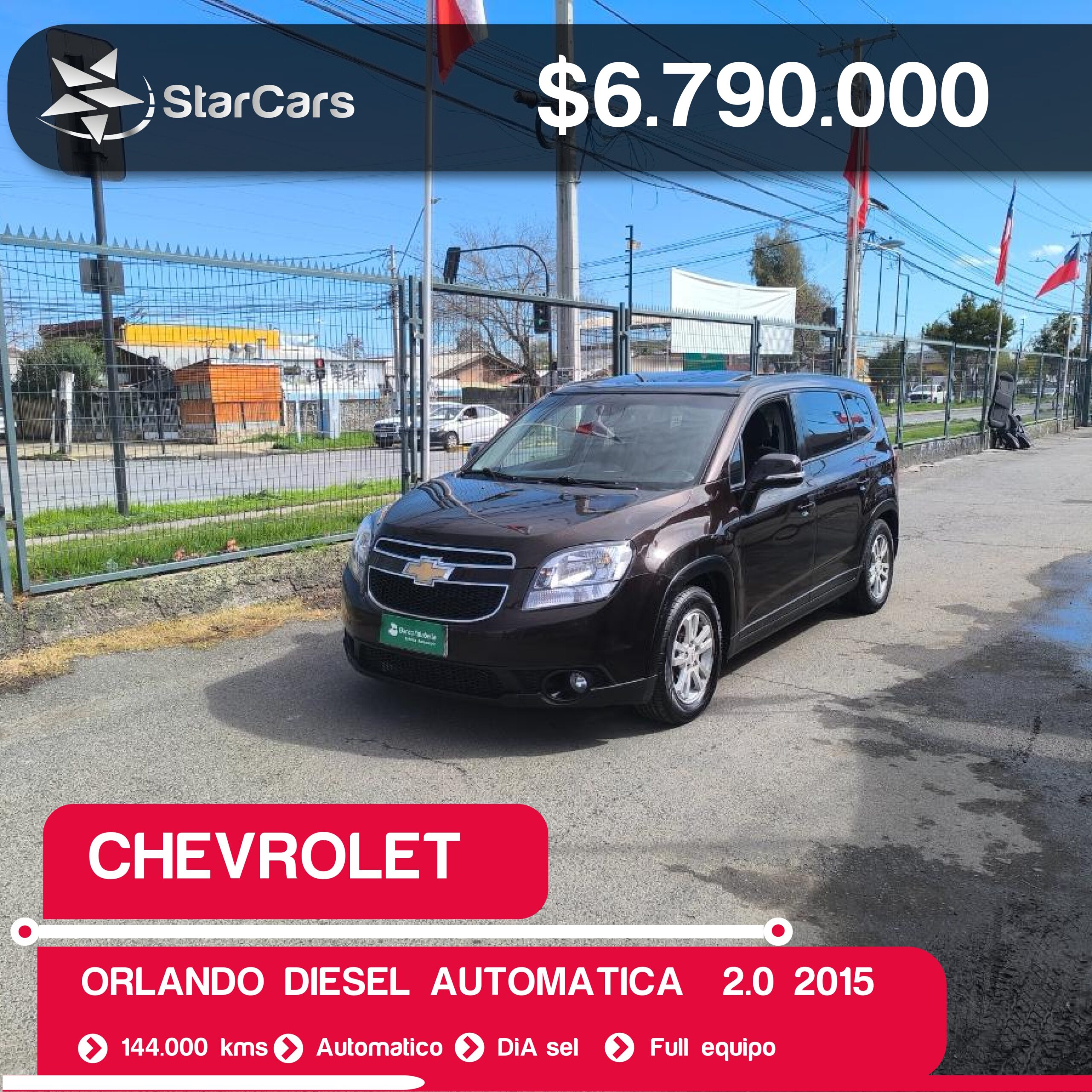 CHEVROLET ORLANDO DIESEL AUTOMATICA  2015 2.0CC