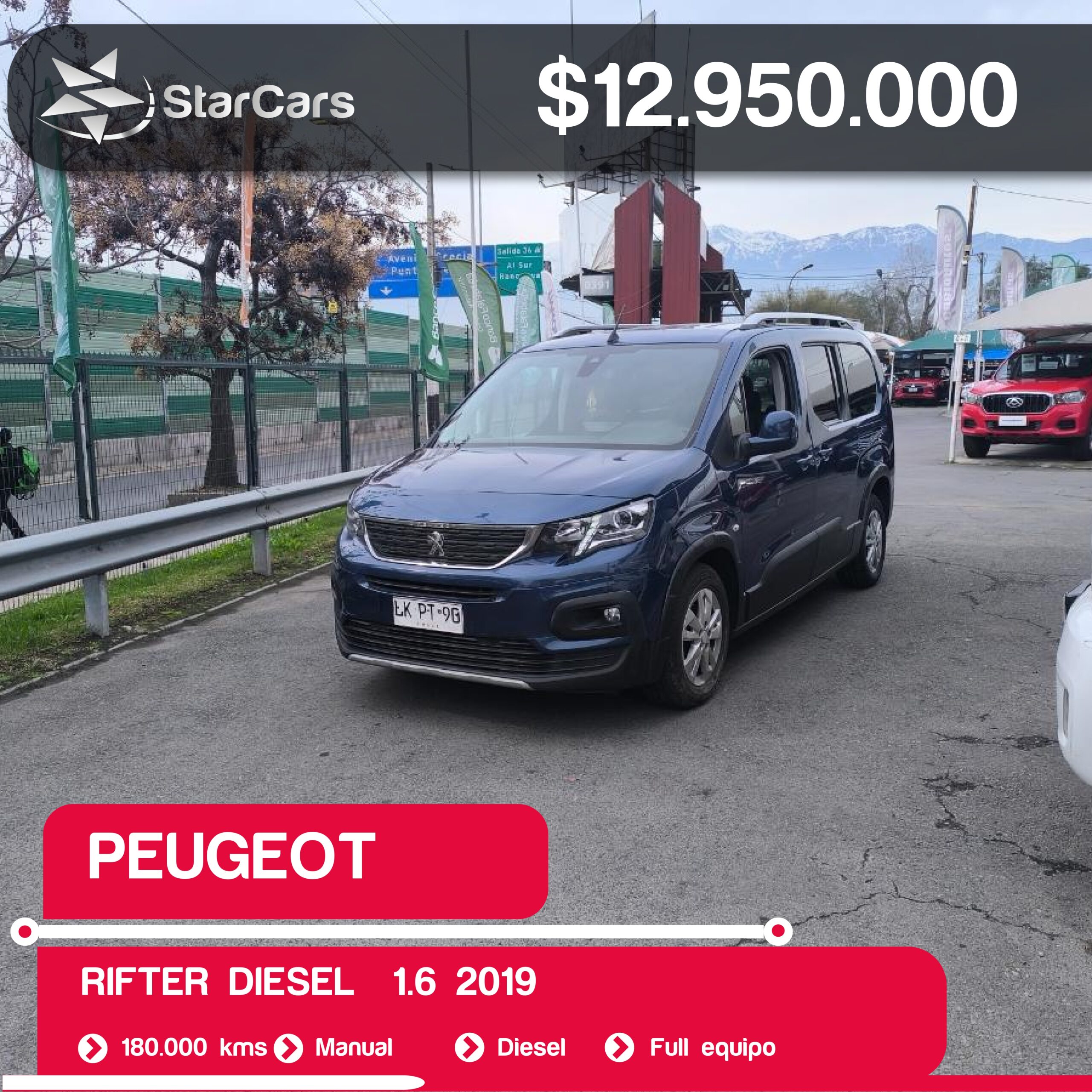 PEUGEOT  RIFTER DIESEL  2019 1.6CC