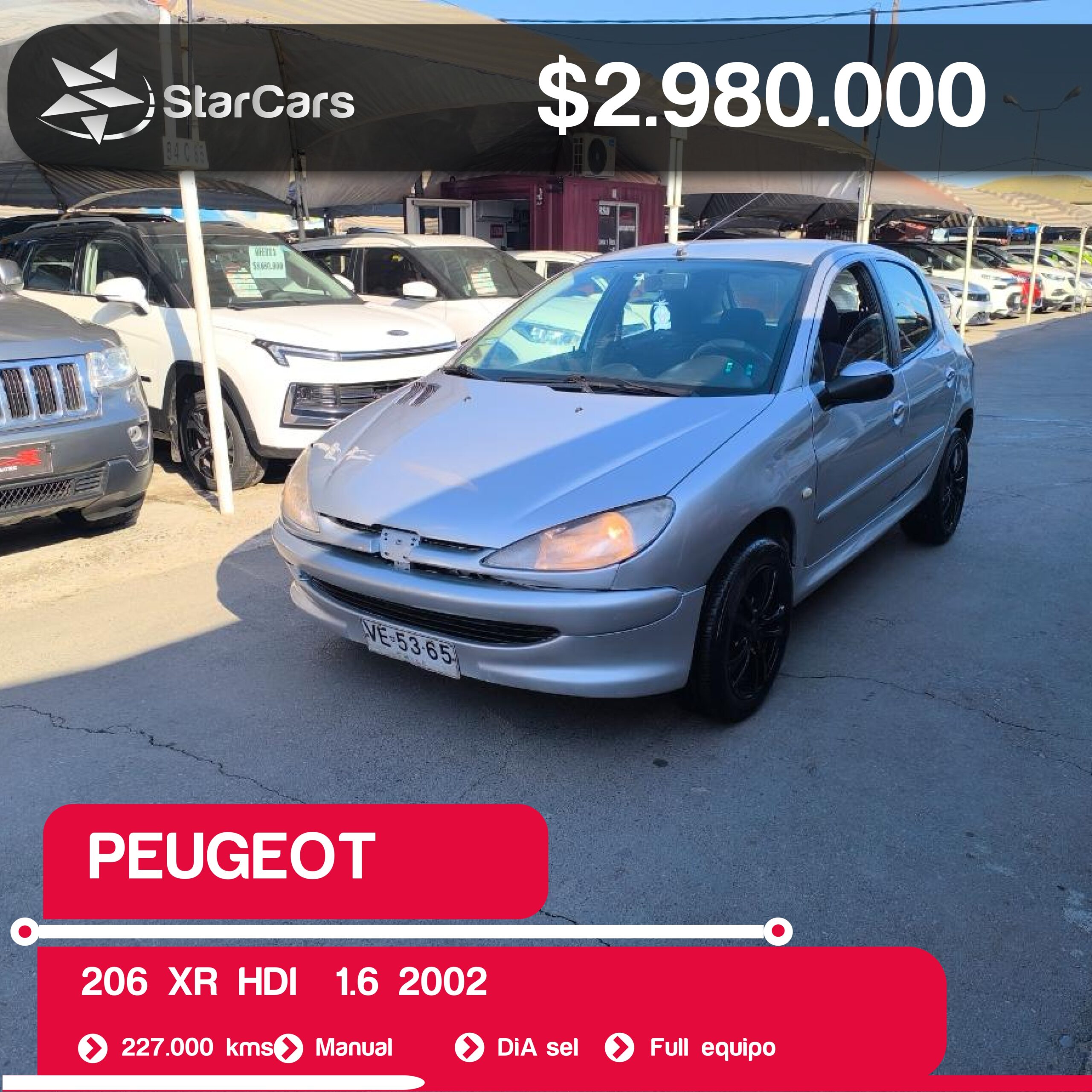 PEUGEOT 206 XR HDI  2002 1.6CC