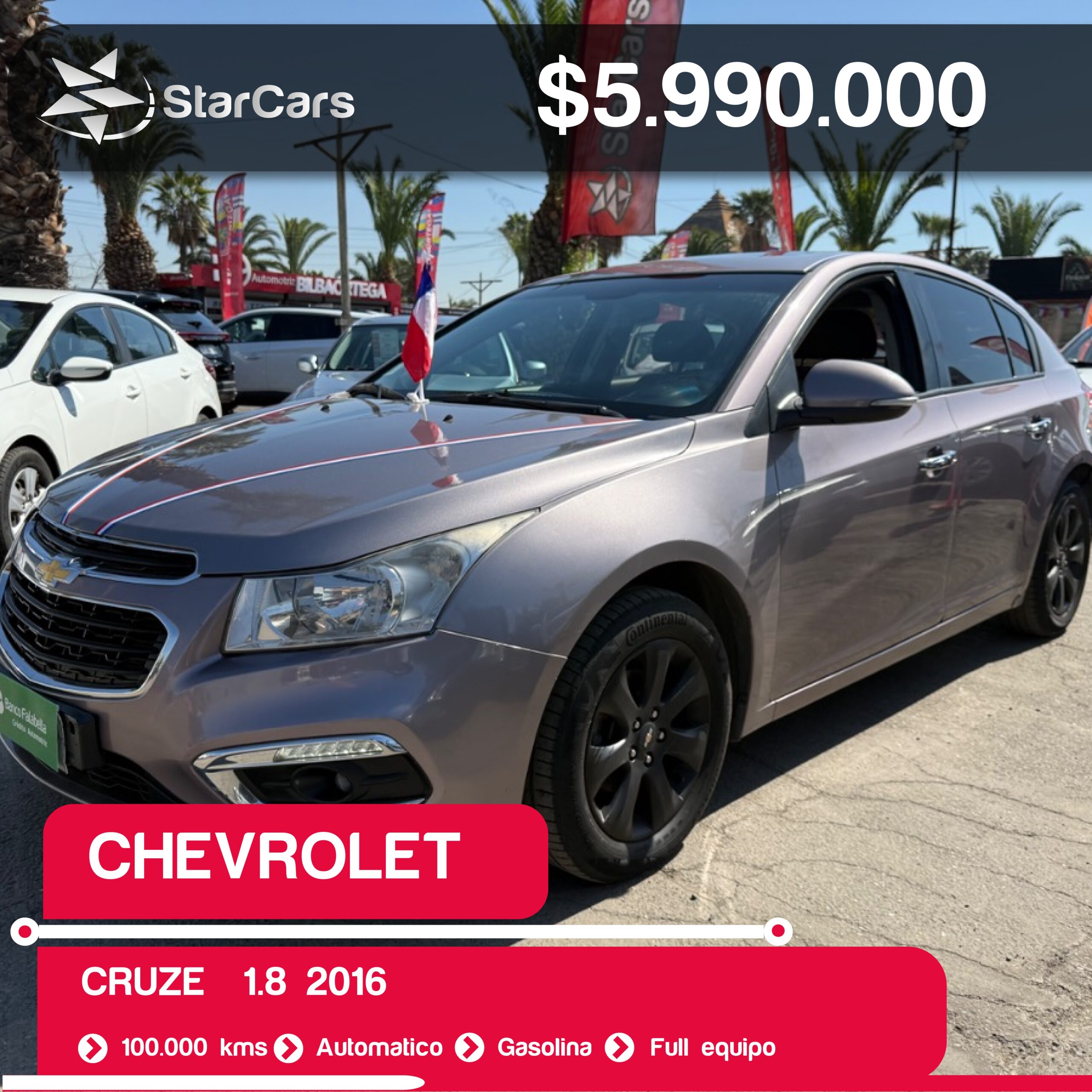 CHEVROLET CRUZE  2016 1.8CC