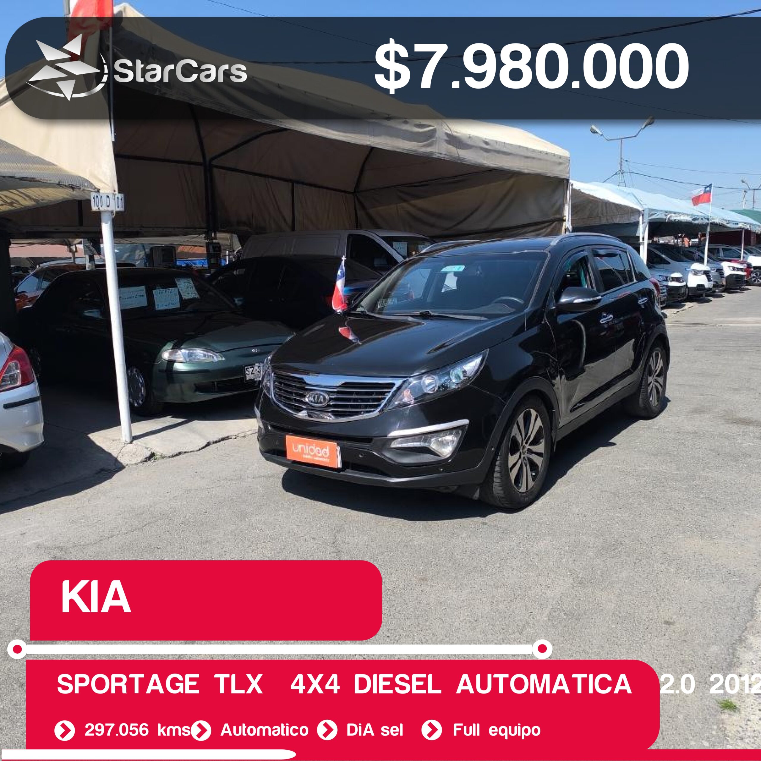 KIA SPORTAGE TLX  4X4 DIESEL AUTOMATICA  2012 2.0CC