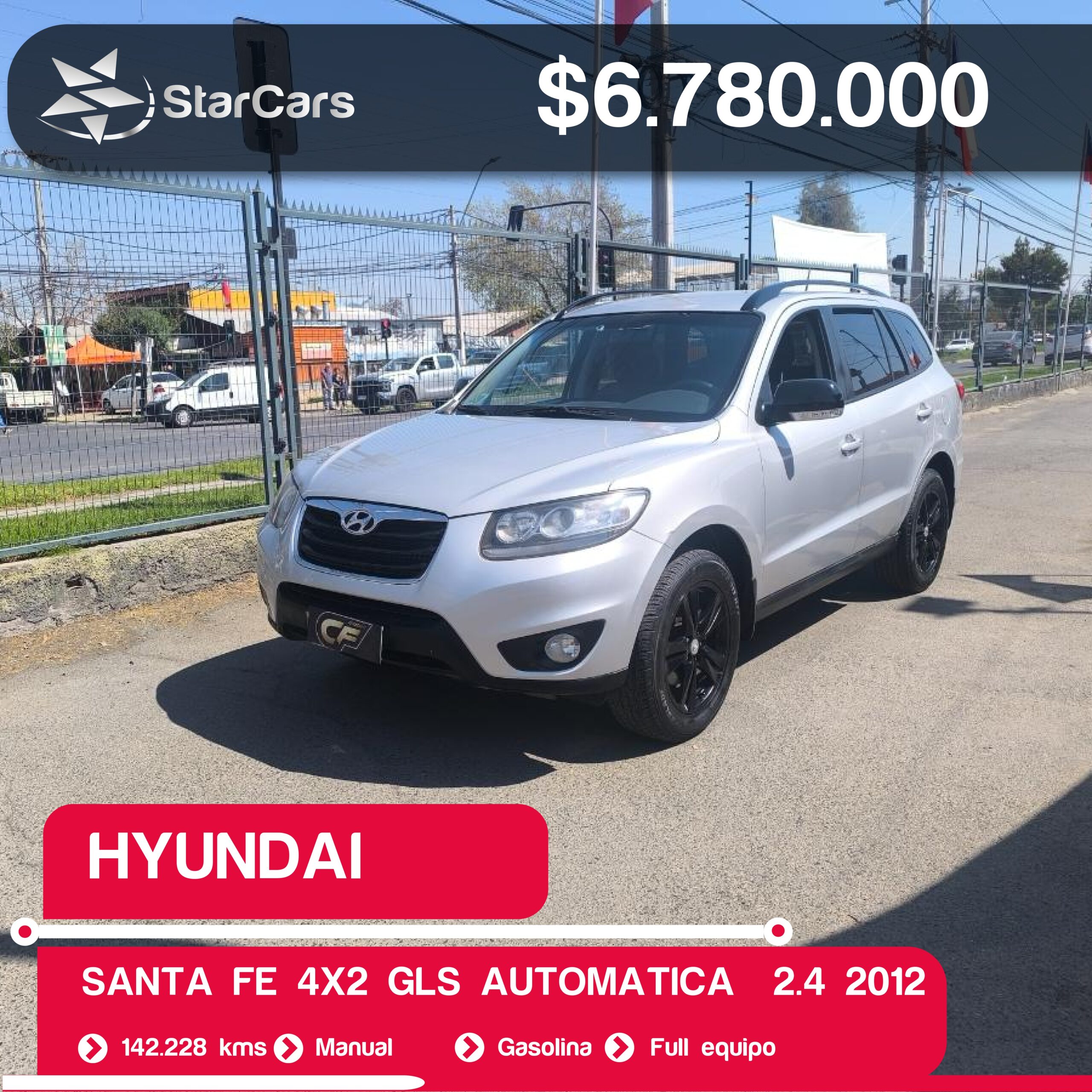 HYUNDAI SANTA FE 4X2 GLS AUTOMATICA  2012 2.4CC