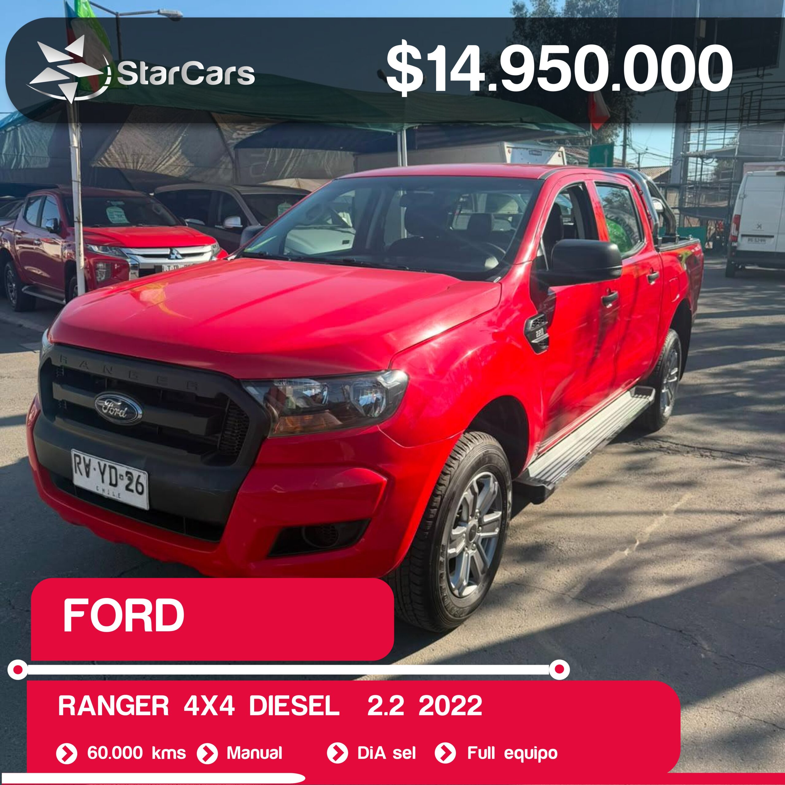FORD RANGER 4X4 DIESEL  2022 2.2CC