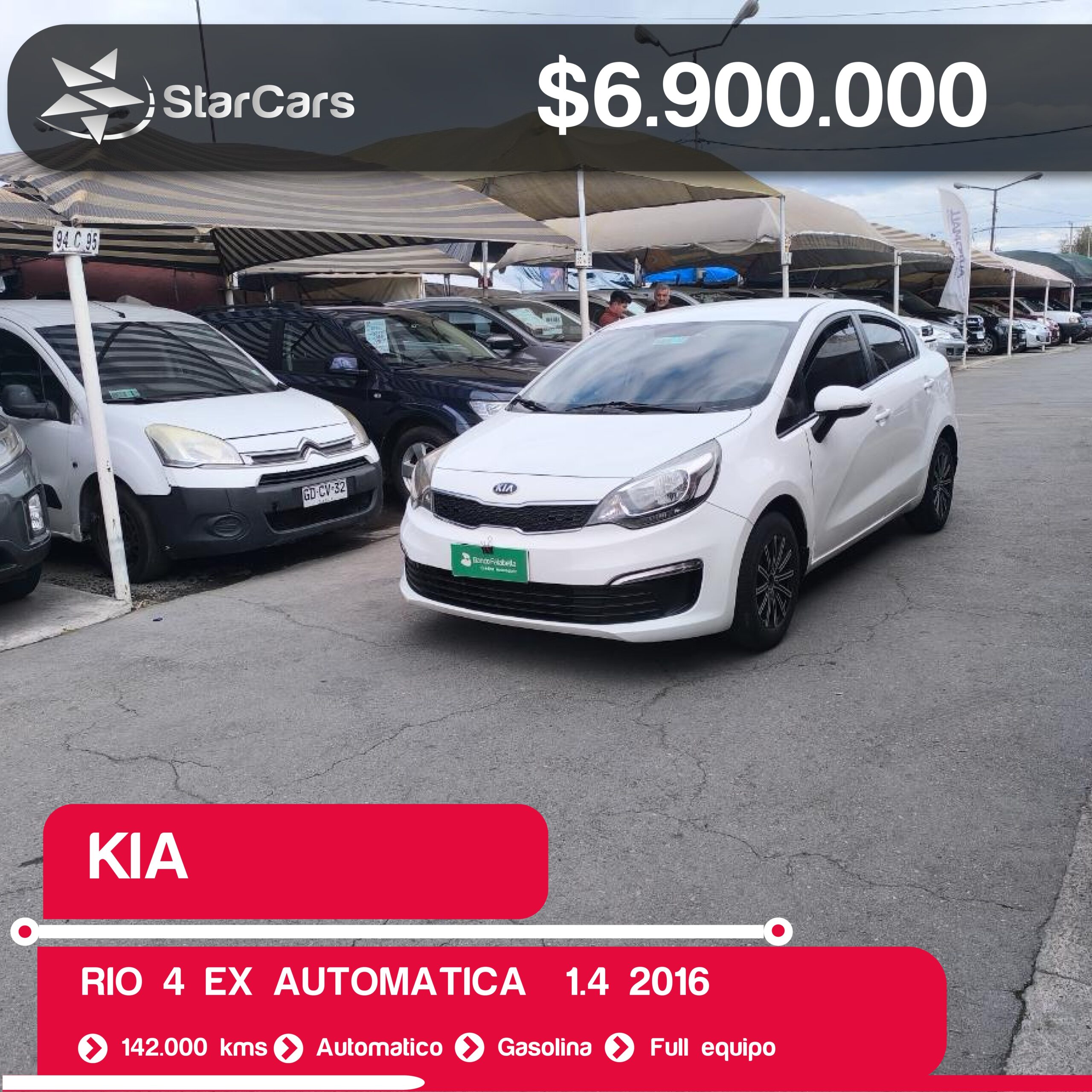 KIA RIO 4 EX AUTOMATICA  2016 1.4CC